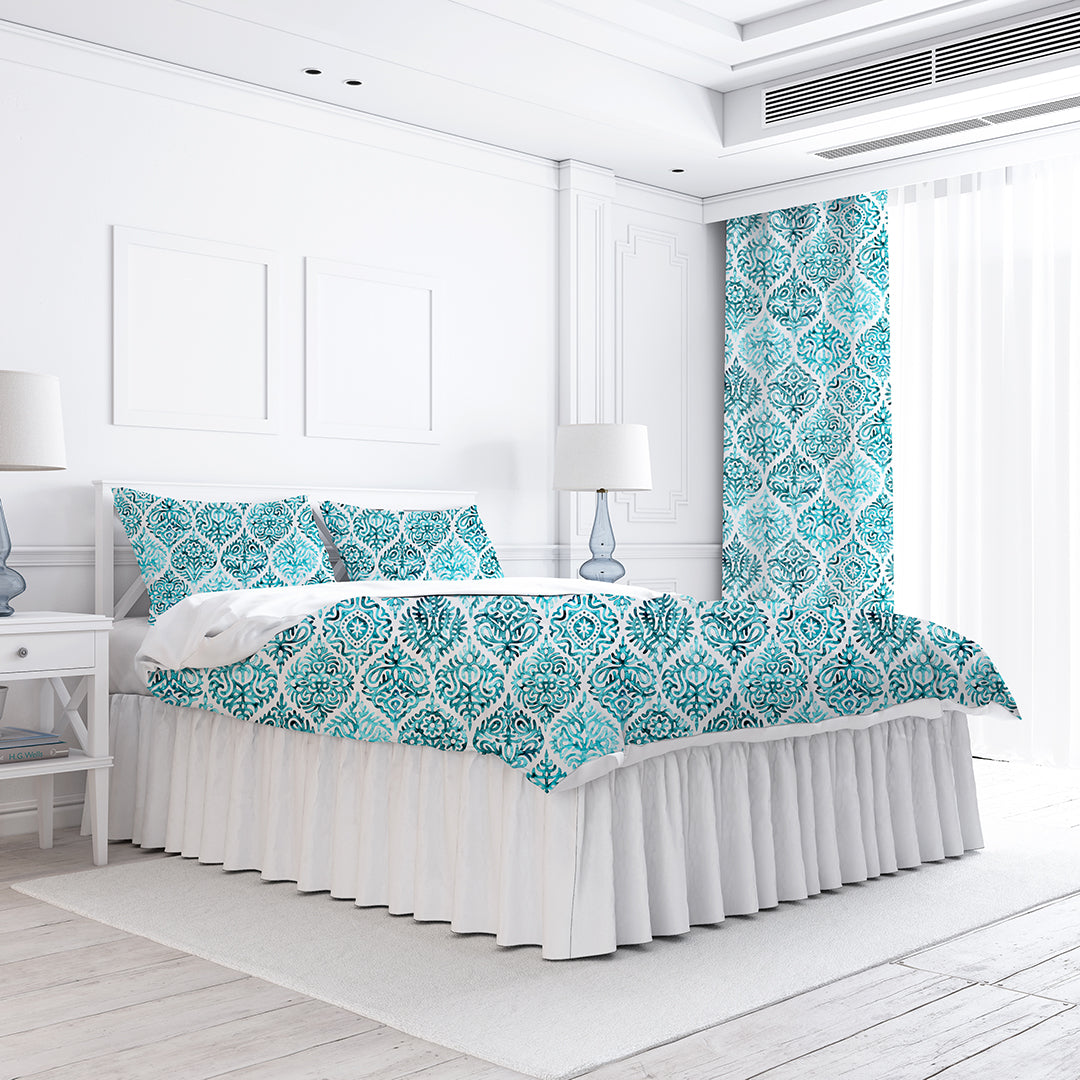 Duvet Damask Teal