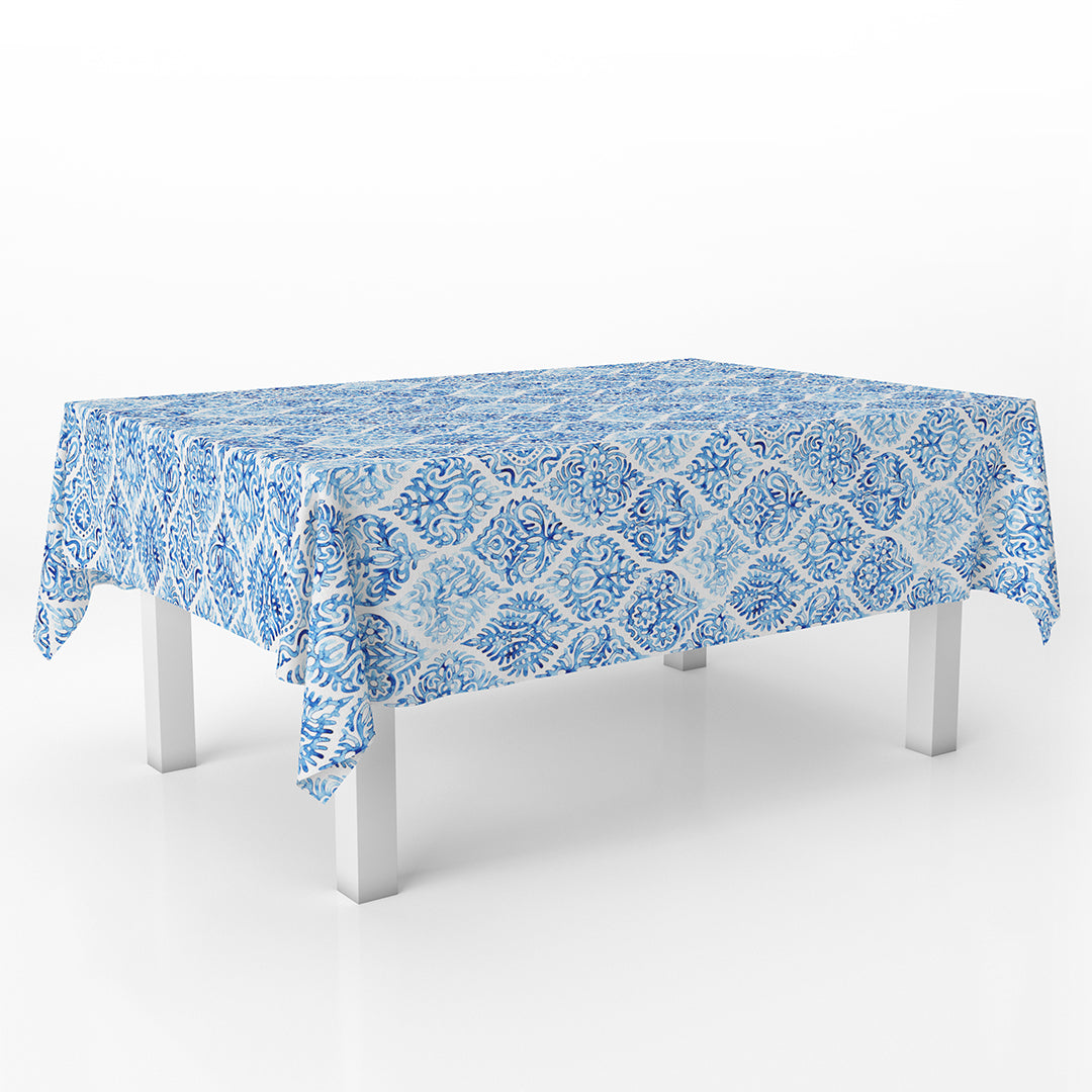 Table Cover Damask Blue