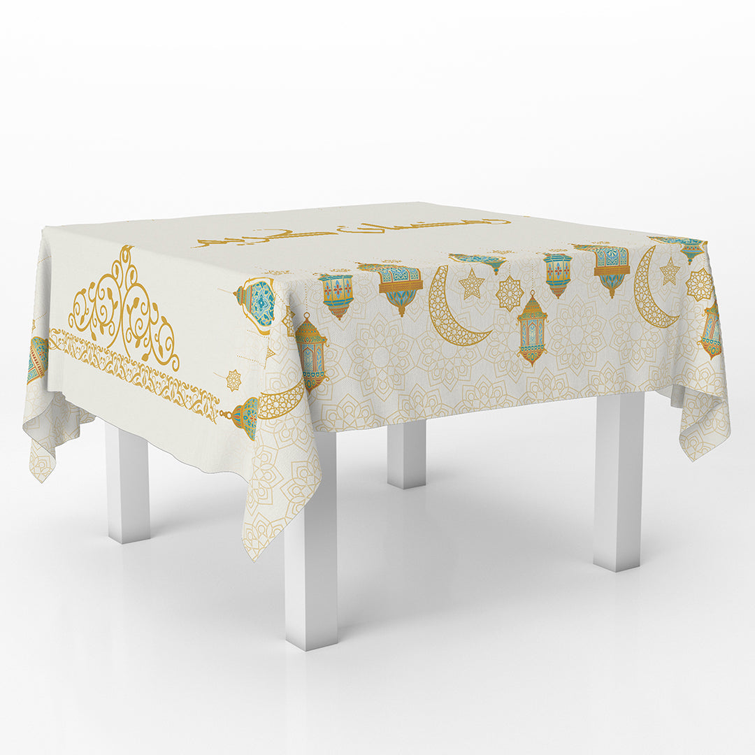 squared Tablecover Fawanees With caption Ramdan Kareem Gold
