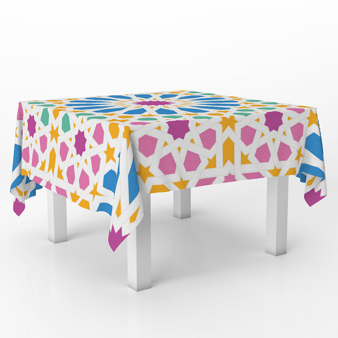 squared Table Cover Noqoosh Pink & Blue