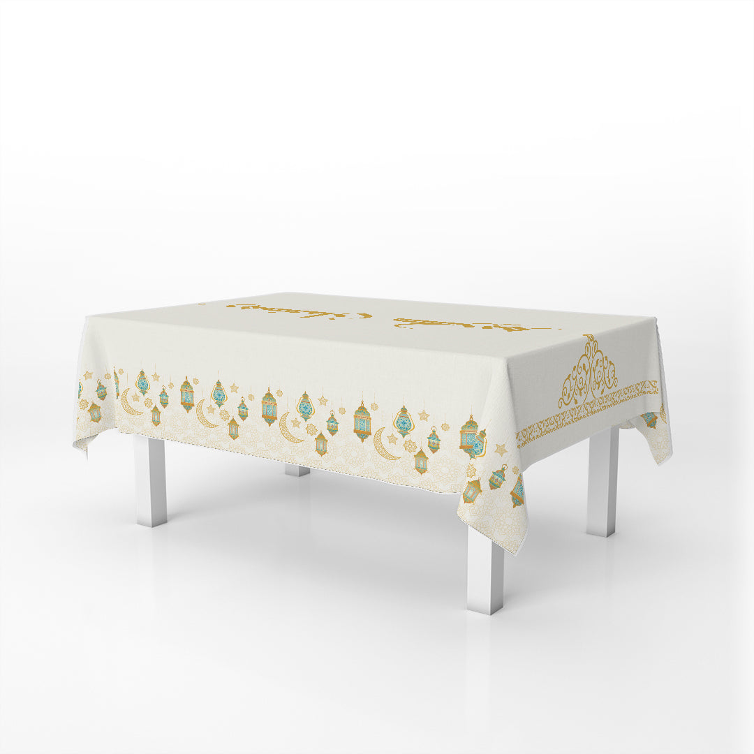 rectangular Tablecover Fawanees With caption Ramdan Kareem Gold
