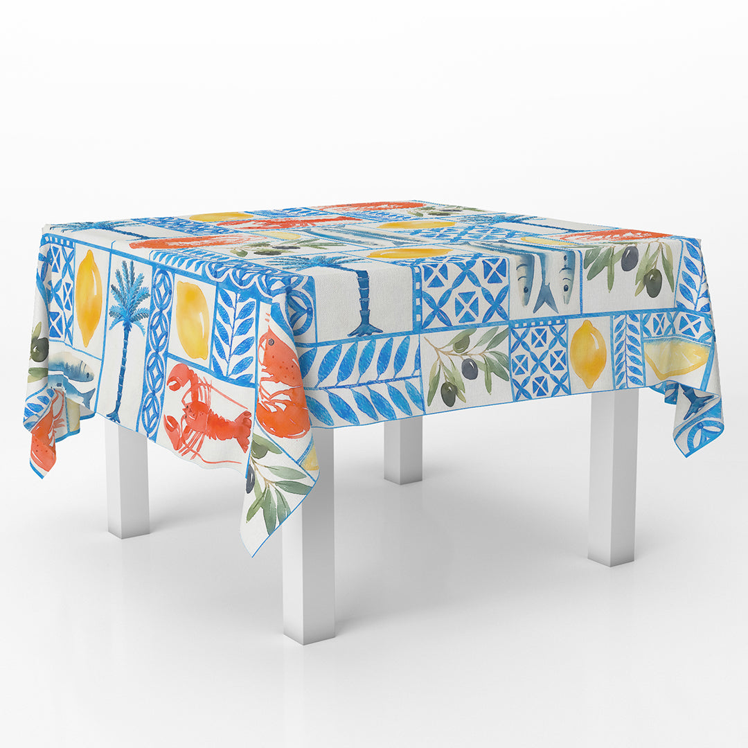Squared Tablecover Sea Creature Salade