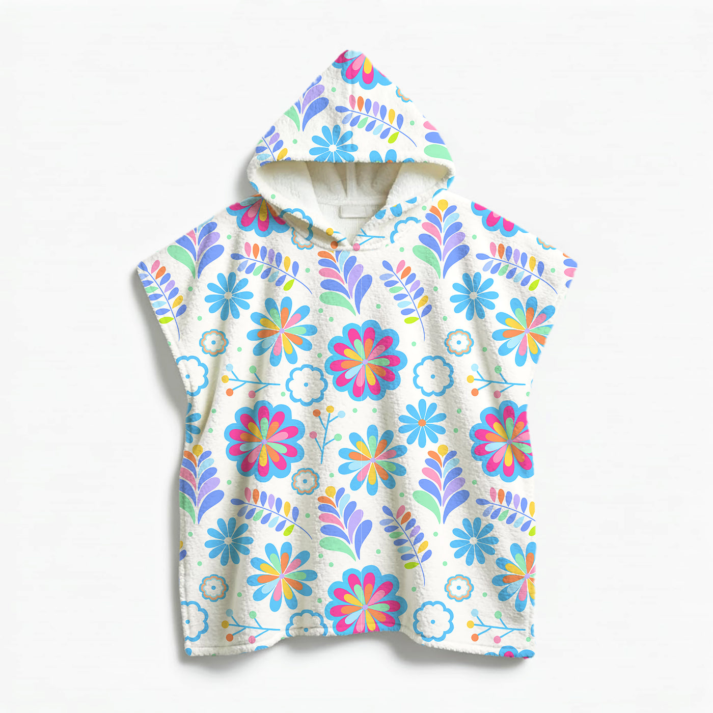 Kids Poncho Towel Colorful feathers