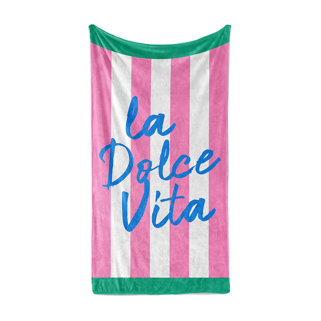 Beach Towel with caption La Dolce Vita