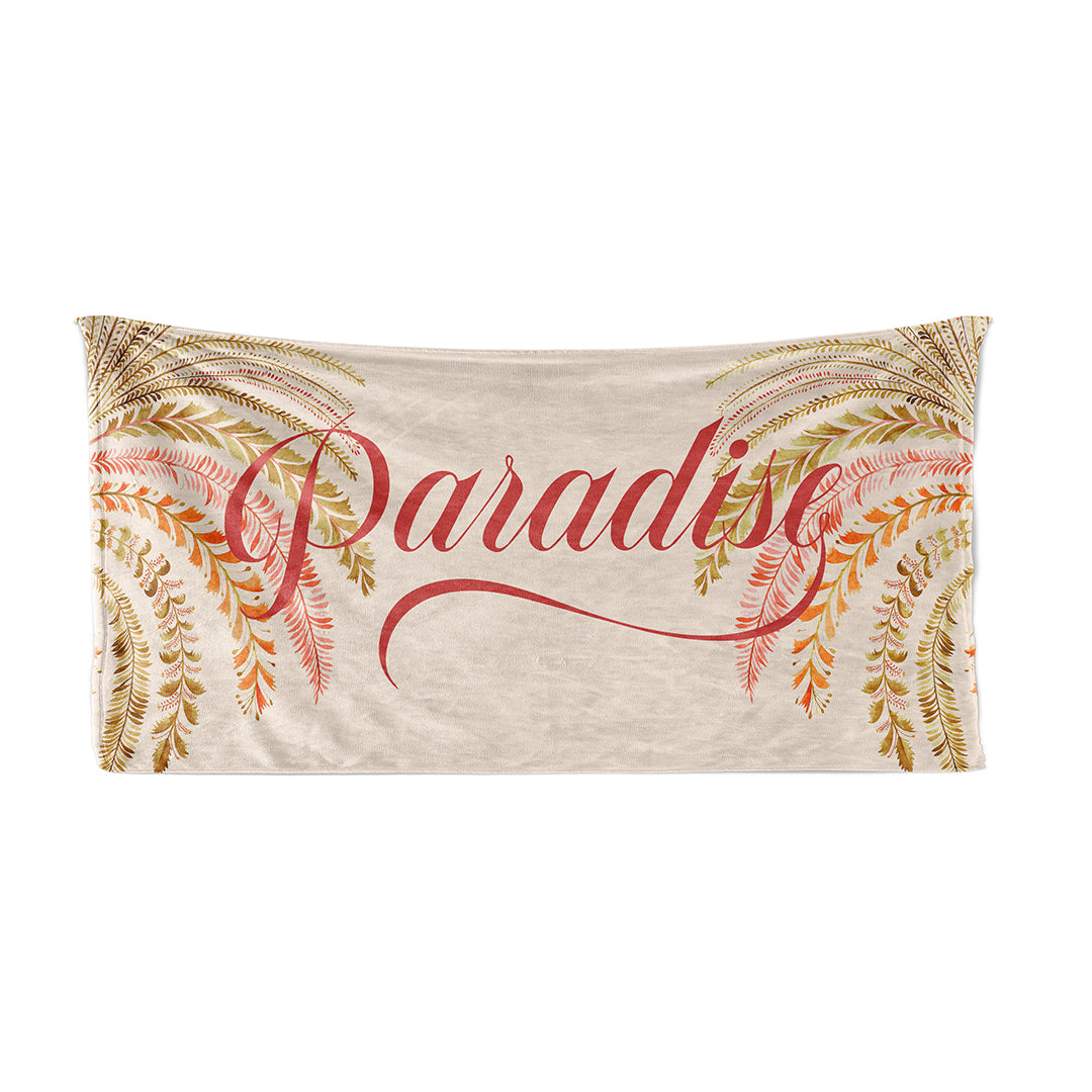Beach Towel with caption paradise