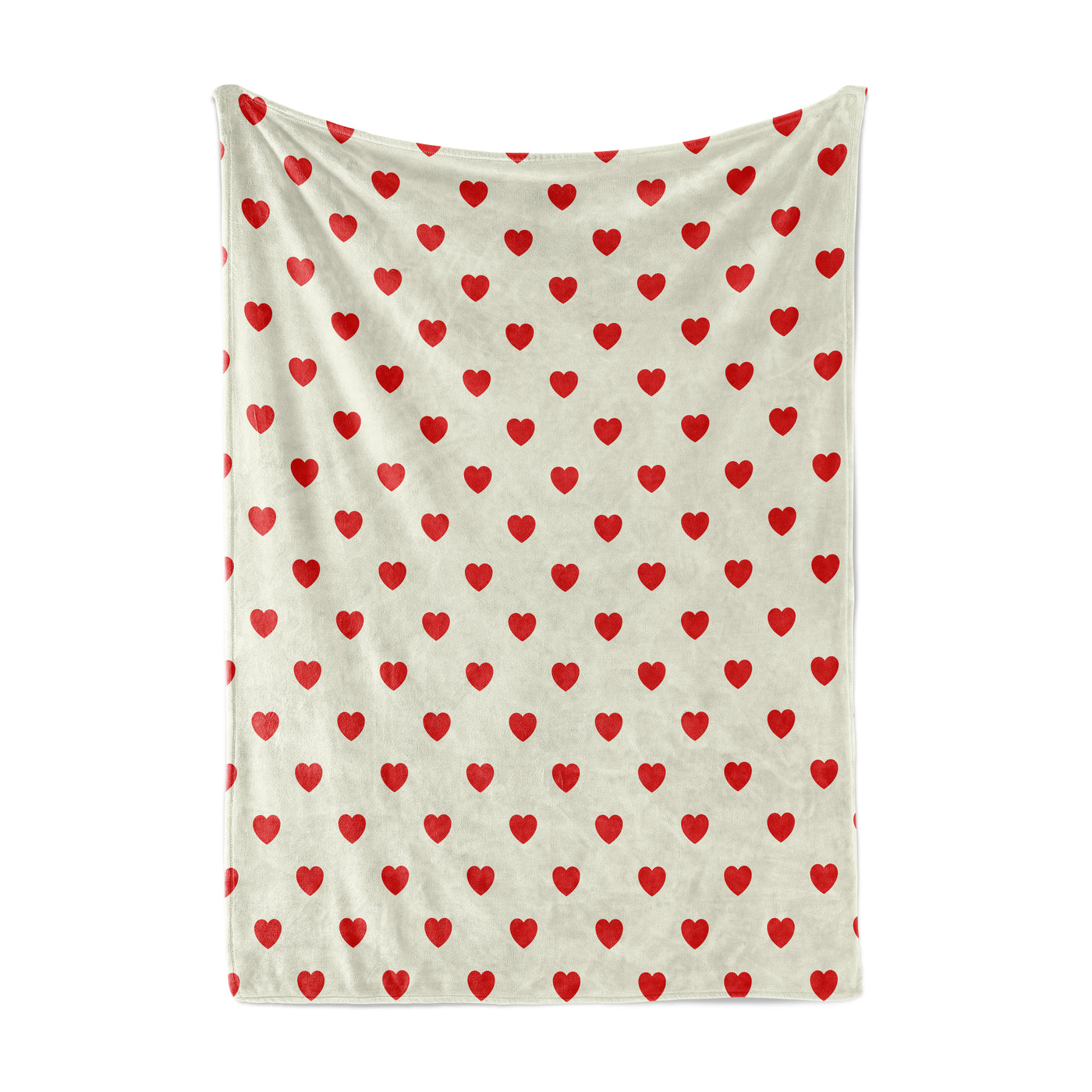 Throw Blanket with Fur red heart