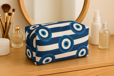 Make up Bag Evil Eye Blue