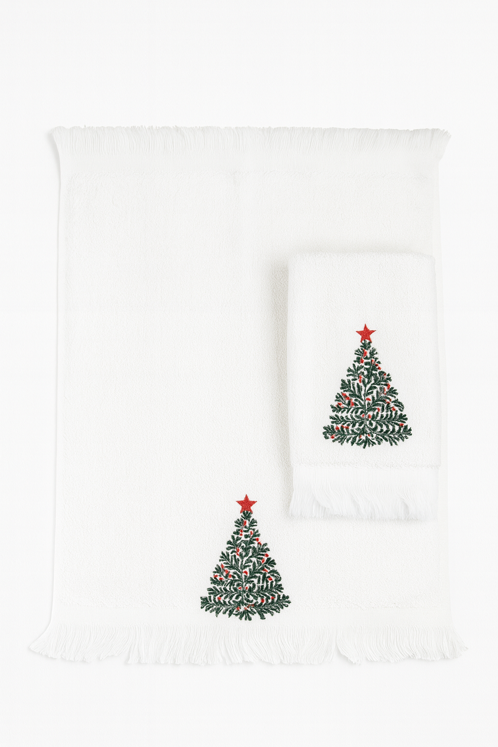 Two Hand Towels Christmas Tree