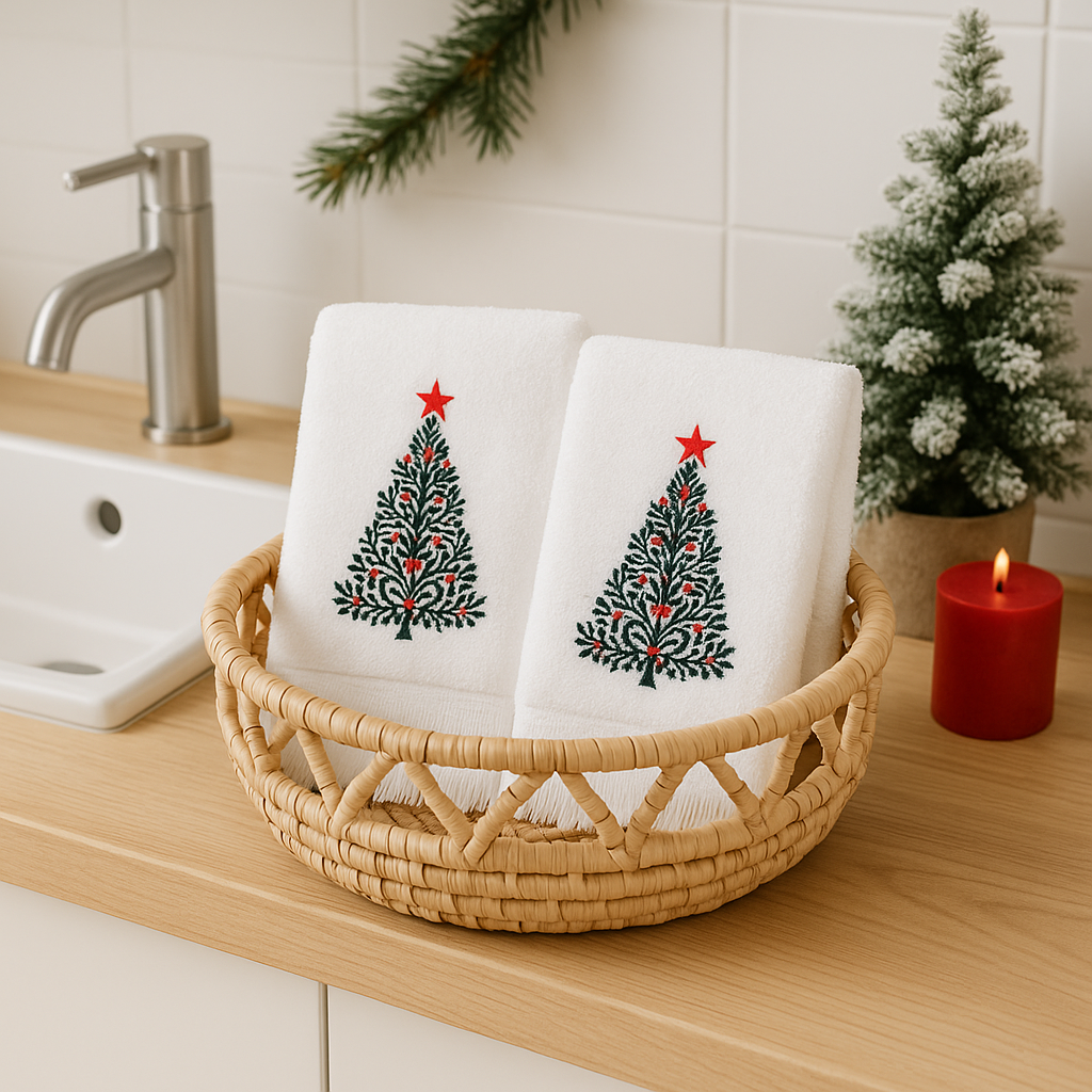 Two Hand Towels Christmas Tree
