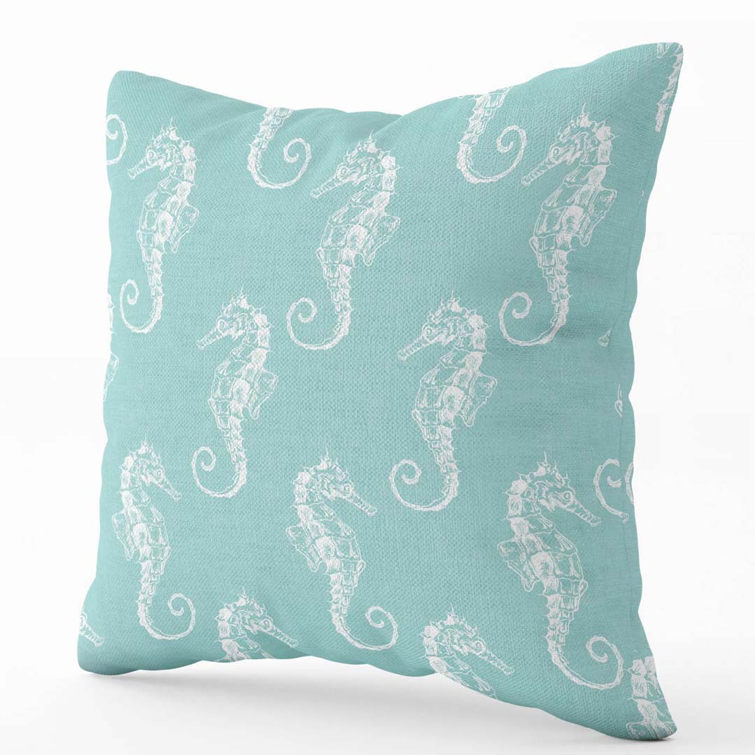 Seahorse Pattern Acqua Cushion