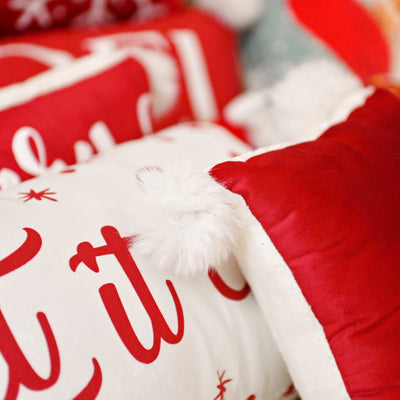 كيس مخدة بتصميم جملة "Let it snow"