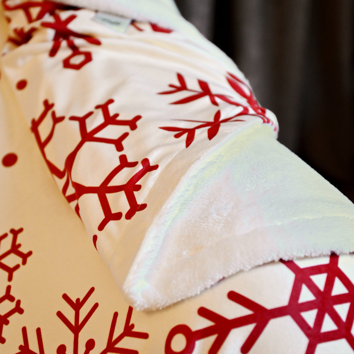 Throw Blanket Snowflake Redxwhite