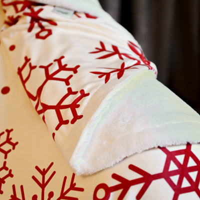 Throw Blanket Snowflake Redxwhite