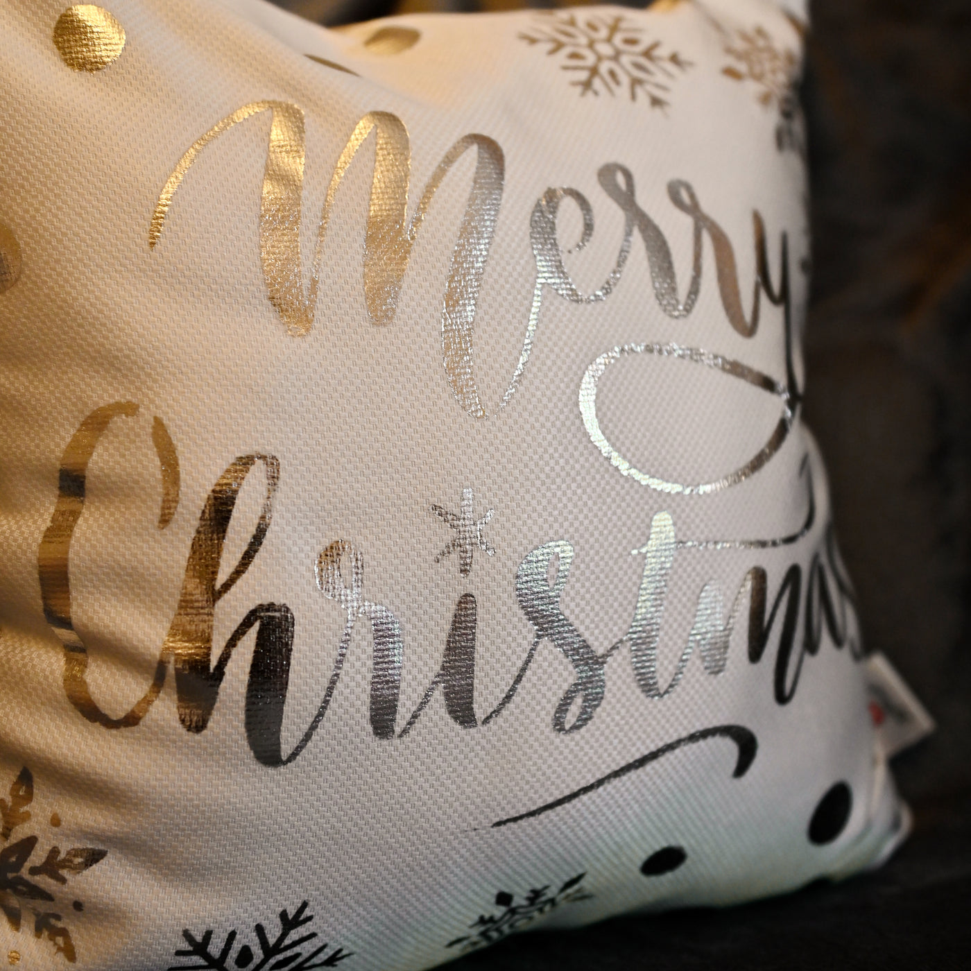 Cushion Merry Christmas Silver