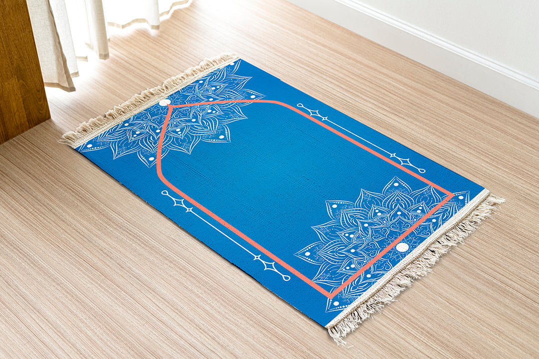 Mandala Blue Prayer Rug