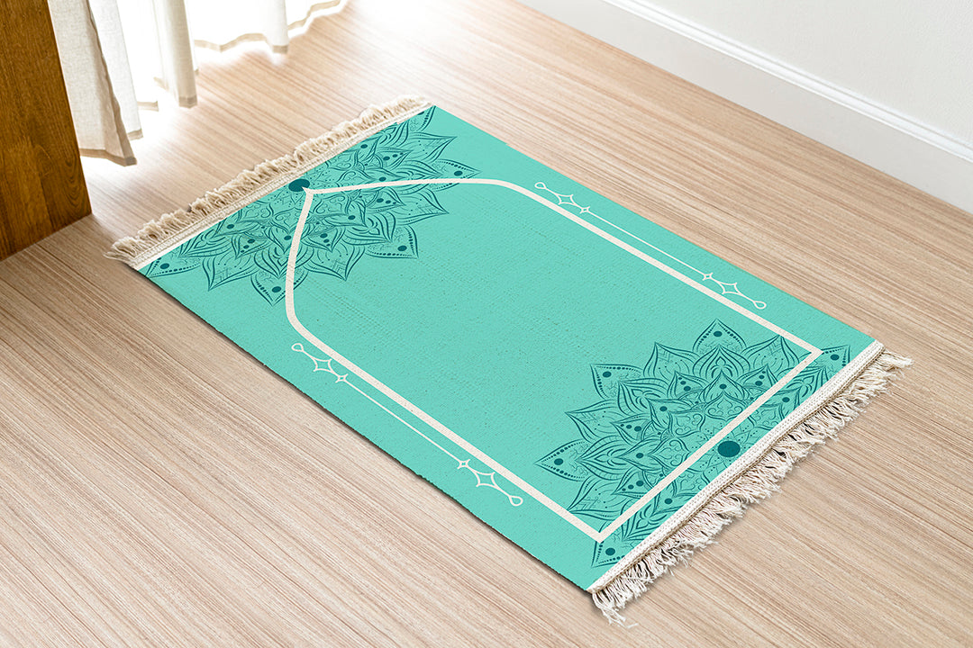 Mandala Turquoise Prayer Rug