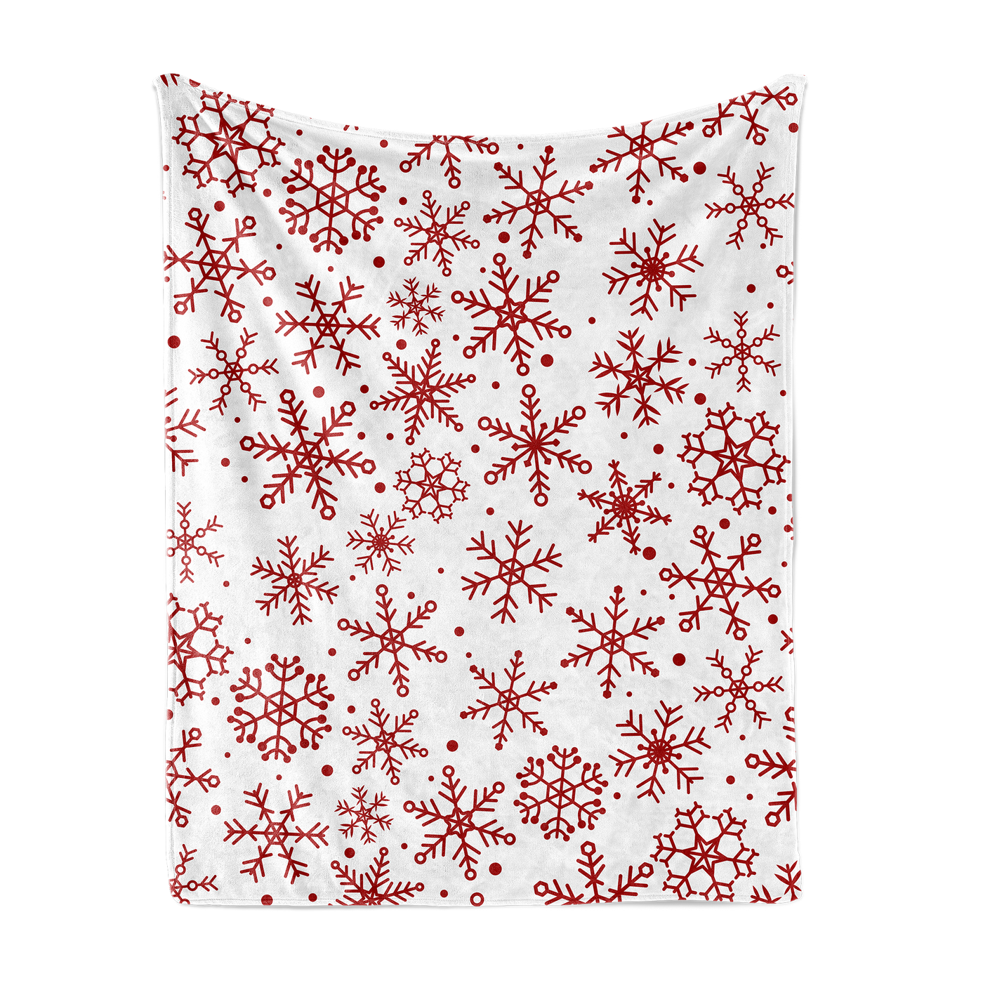 Throw Blanket Snowflake Redxwhite