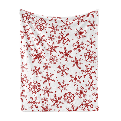 Throw Blanket Snowflake Redxwhite